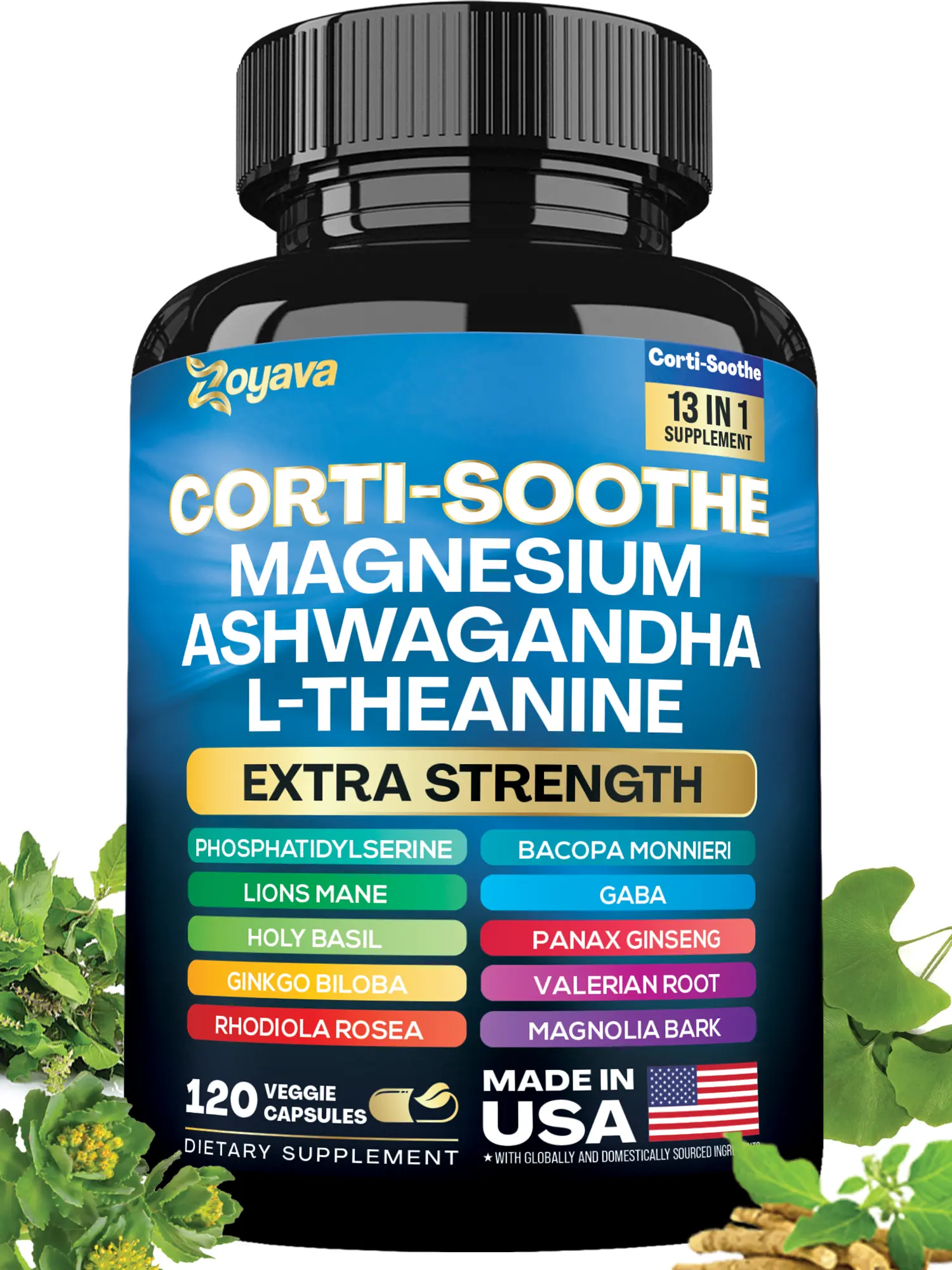 Ultimate Corti-Soothe Balance: Stress Relief, Calm, and Cognitive Boost - 60 Caps