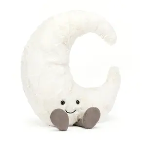 Jellycat Amuseables Moon Plush Soft Toy White Color 30cm Cute Moon Design Ideal Birthday Gift for Kids Soft and Comfortable