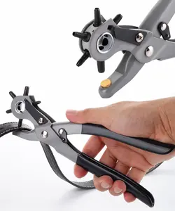 Leather Hole Punch Tool, 6 Different Hole Sizes (5/64", 3/32", 7/64", 1/8", 5/32", 3/16"), Durable Hole Punch for Watch Bands, Straps, Dog Collars, Saddles, Shoes, Fabric, DIY Craft Projects