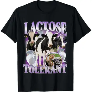 Humorous T-Shirt Design for Those with Gluten and Lactose Intolerances