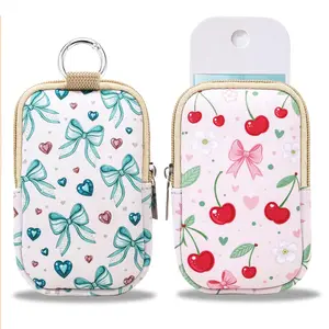 P-KC045  2 Pack Hand Sanitizer Spray Case,Hand Sanitizer Holder,Mini Zippered Pouch,Fashion Accessory with Snap Hook for Glow Mist and Power Mist 1FL OZ