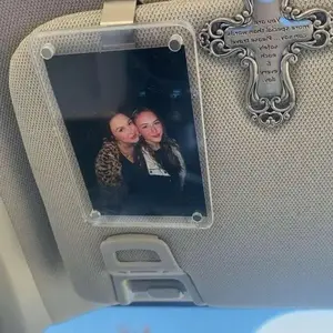 Personalized Acrylic Transparent Photo Frame for Car Sun Visor Decoration, Couple Gift, Wallet Photo Holder, Unique Car Accessory