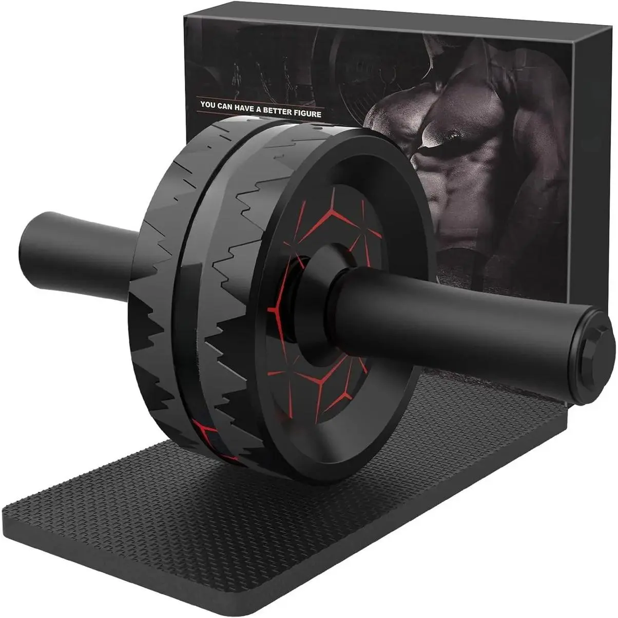 Ab Roller Wheel, Abs Workout Equipment for Abdominal & Core Strength Training, Home Gym Exercise Wheels for Men Women, with Knee Pad Accessories