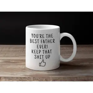 Father Mug Best Dad Ever Funny Gift Fathers Day Birthday Present From Son Daughter Parent F Word Humor Gift Mug Drinkware,Unique Holiday Gift, Tazas de Cafe para Papa,Hilarious Father's Day & Birthday Gag