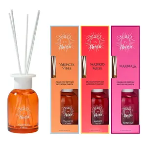 SOLO EN IBIZA Glass Diffuser Bottles- Includes Diffuser Sticks, Fragrance Oil, and Glass Bottle,With 3 Different Scents,Luxury Scented Room Freshener - 4 fl oz/bottle