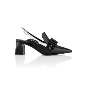 Danilea Uribe Unity Sling Black & Silver Women's  with Buckle - Shoe Footwear Women Leather Stylish Girl Rubber Girl Rubber