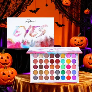 Popfeel 40 Color High Pigment Eye Makeup Palette, Matte & Shimmer Metallic Eyeshadows, Long-Lasting Blendable Natural Shades, Highly Pigmented Palette, Shimmering Eyeshadow Palette