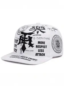 VYNCE HATGraffiti New Flat-Brim Cap, T-Letter Print & Embroidery, Outdoor Cycling Hiking Sun Protection Hat, Unisex Casual Commute Decorative Adjustable Baseball Cap, Fashion Street Rock Hip-Hop Dance Skateboard Hat