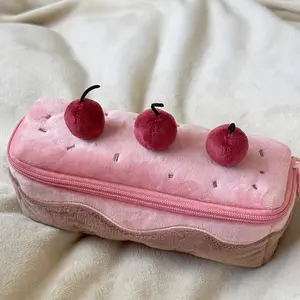 1Pc Pink Creative Pencil Bag, Exquisite Storage, Large Capacity Portable Storage Bag, School Stationery Bag