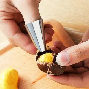 2/4pcs Stainless Steel Nut Cracker, Garlic Peeler, Vegetable Picker, Kitchen Tool, Protective Finger Guard, Home Use