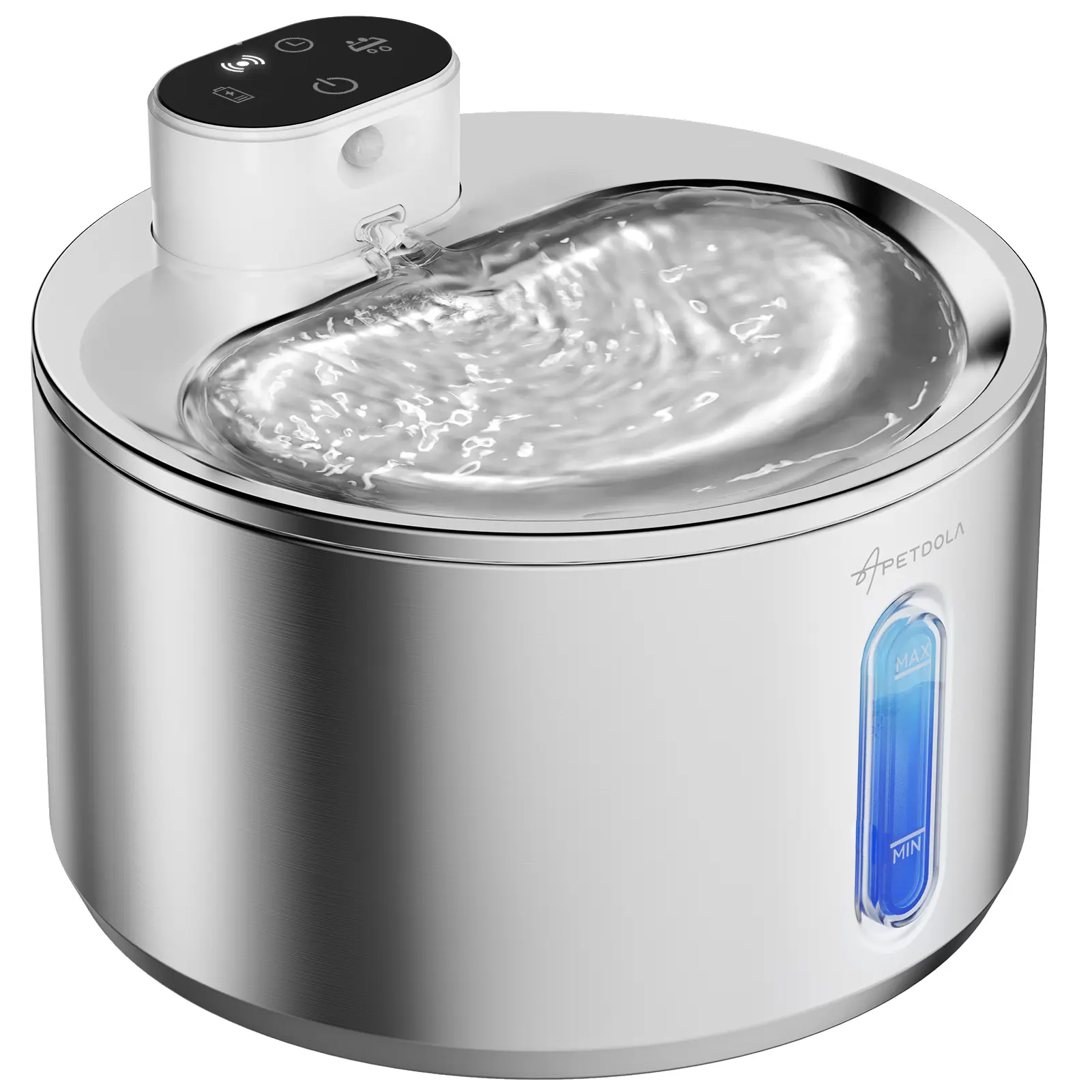Cat Water Fountain Stainless Steel,135fl-oz/4L Wireless Cat Fountain Battery Operated Pet Fountain for Dogs Cats Indoor