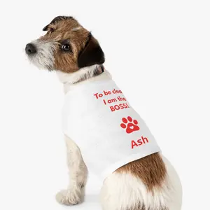 Funny Personalized Boss Pet Tank Top, Custom Name Dog Shirt, Cute Pet Apparel for Small Medium Large Pets