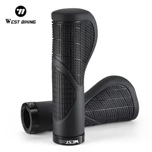 WEST BIKING TPE Ergonomic Design Shock Absorption Bicycle Handlebar Grip for MTB Mountain Bicycle Soft Bike Grips