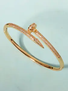 Women's Fashion Bracelet Copper Zirconia Bangle, Elegant Jewelry Bracelet, Open Design Easy Wear, Perfect Holiday Gift for Girlfriend, Christmas Present, Trendy Stack Bangle, Pretty Bracelet, Trendy Jewellery Accessories