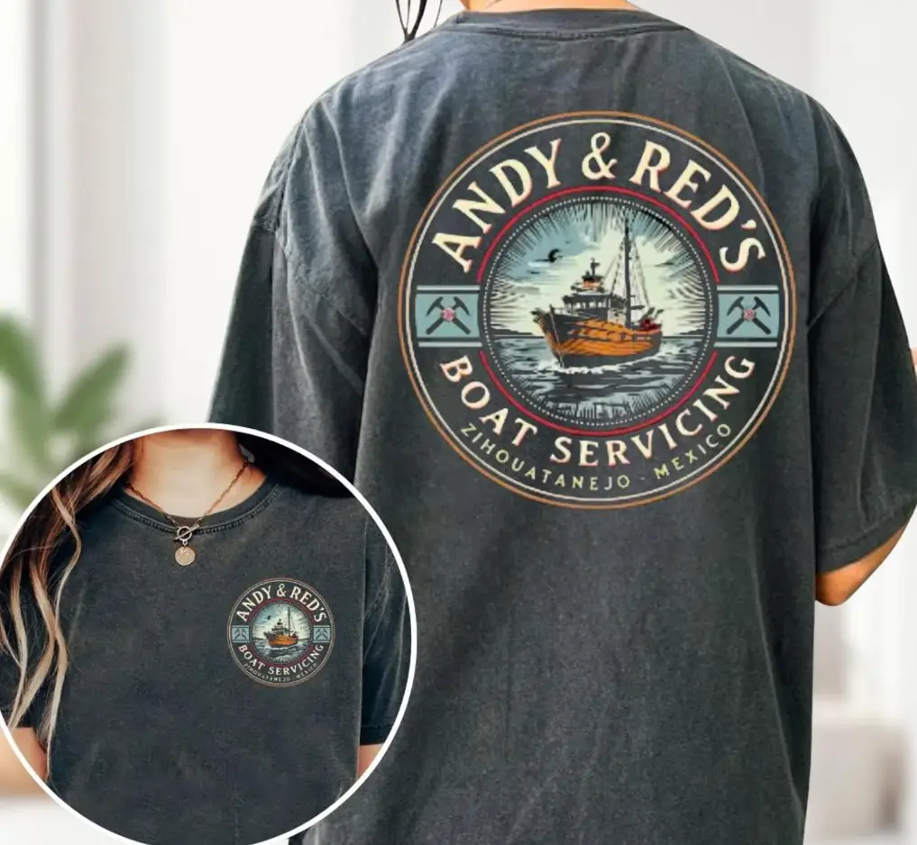 Andy & Red's Boat Servicing Shirt, Vintage 90s Movie Shirt, Andy And Red’s Boat Rentals Zihuatanejo Mexico Shawshank Shirt
