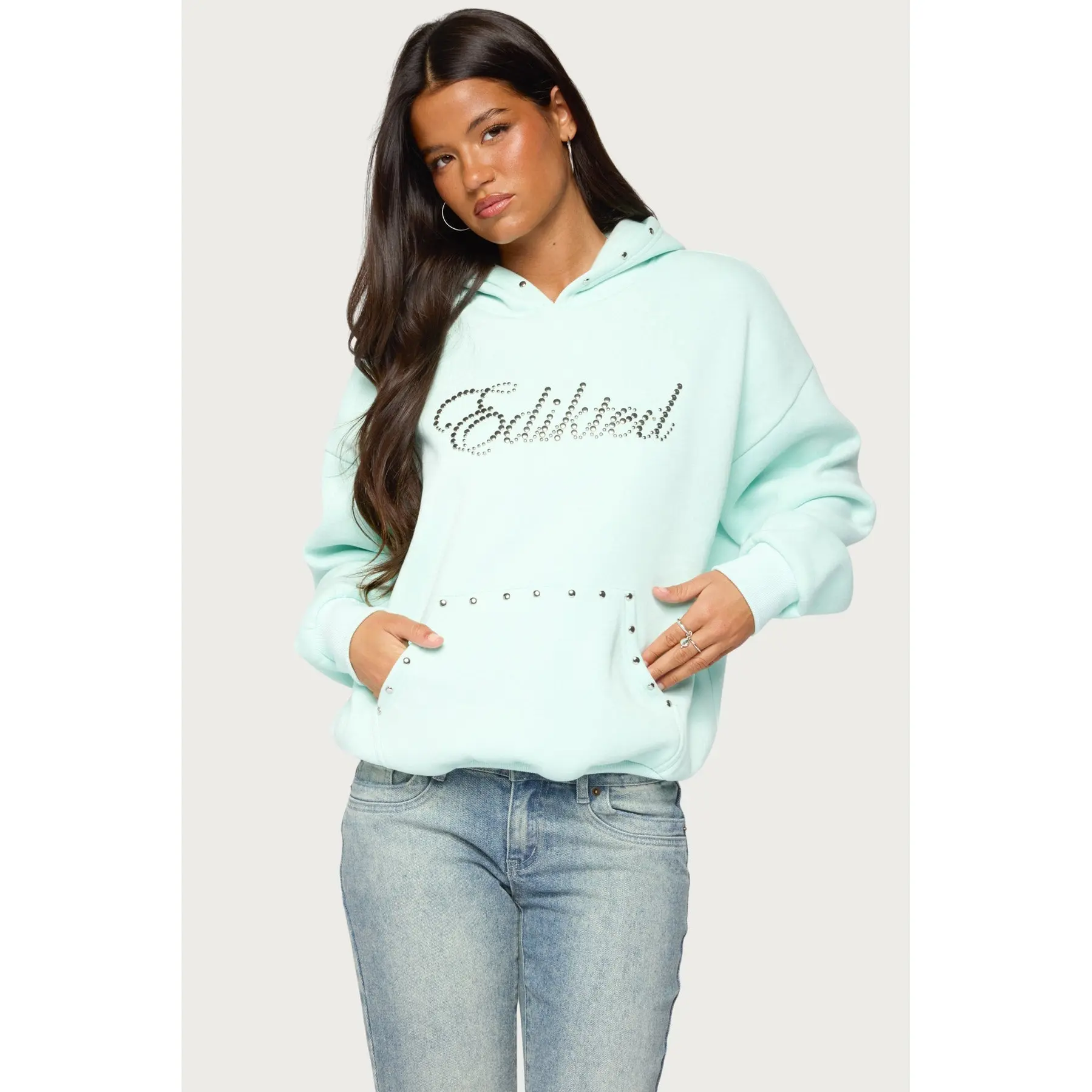 Edikted Rockstar Studded Hoodie