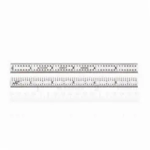 212 MAIN Starrett C303SR-6 C303 Series 6 in. 3R Graduations Imperial Scale Quick-Read Semi-Flexible Precision Steel Measuring Ruler, Silver