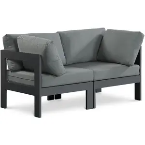 Nizuc - Outdoor Patio 2 Seat Modular Sofa With Gray Frame