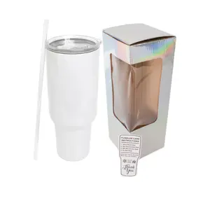 Makerflo 40 oz White Glitter Shimmer Sublimation Blank Tumbler with Lid and Straw | Craft-Ready for DIY Gifts & Personalization (Sublimation, Epoxy, UV DTF, Vinyl, and Laser Engraving)