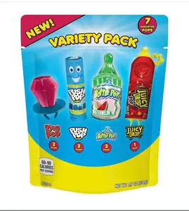 Halloween Candy Variety Pack Bag, 7 Ct Bulk Individually Wrapped Lollipops, Ring Pop, Push Pop, Baby Bottle Pop & Juicy Drop, Birthday Party Favors, Trick or Treat, Halloween Candy Bowls, Kids Gifts
