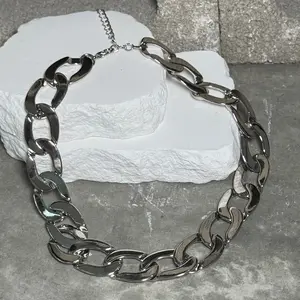 Heavy Metal Chunky Layered Necklace 15" w/ Extender