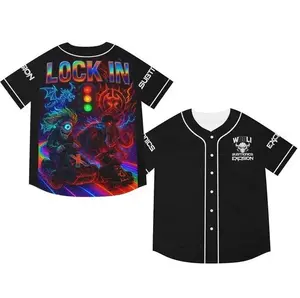Full Print Wooli x Subtronics x Excision Lock In Rave Baseball Jersey EDM Music Shirt, Vintage Casual Unisex Jersey Shirt for Men & Women, Baseball Jersey for Men and Women, Baseball Jersey Style