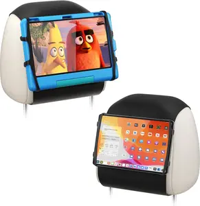 2 Pack Universal Tablet Holder - Compatible with 7-12.9 Inch Tablets & Switch Game Machine - Car Headrest Mount with Adjustable Angle & Safe Silicone Holder - Fits Most Cars AFONTOTO
