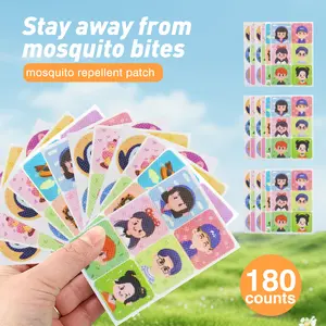 180 Counts Animal insect repellent sticker, cute animal design, sticks to clothes, backpacks, chairs, preserves effectiveness when sealed