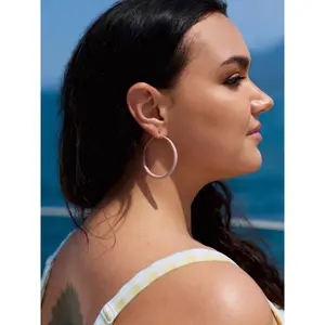 BLOOMCHIC Glazed Plain Hoop Earringsfor Women Swimweek