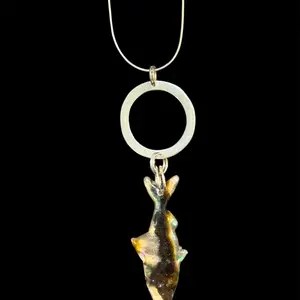 Natural abalone shell fish pendant
