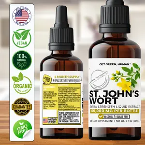 Organic St. John’s Wort Tincture Get Green Human Herbal Liquid Supplement 60000mg for Mood and Emotional Support with St. John’s Wort Extract