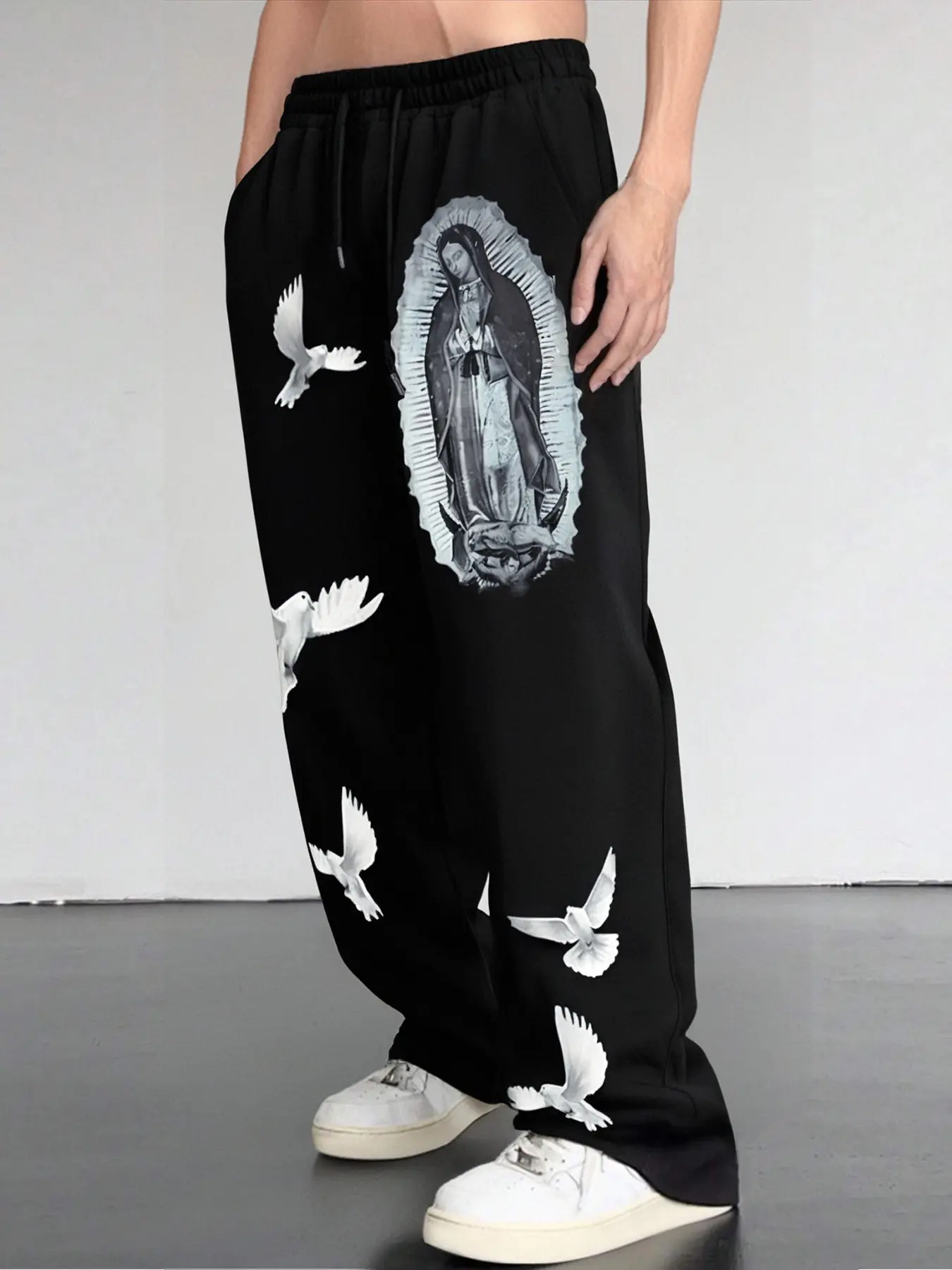 Men's Trendy Streetwear Versatile Fashionable Casual Comfy Fit Long Pants, Casual Fitted Design for Spring and Fall, Comfortable Kint Fabric