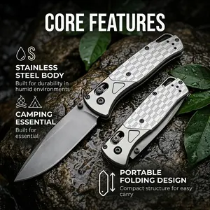 Stainless Steel Folding Pocket EDC Tool, Compact Portable for Camping, Hiking Outdoor Activities