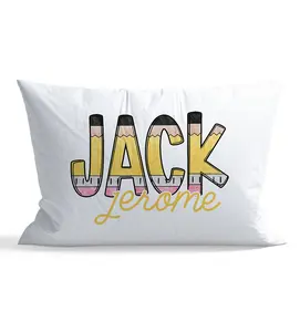 Pencil Pillow Case Personalized, Kid pillowcases, Name Pillow case, Standard Size Pillow Cover, Pillows Cases, Slumber Party Pillow