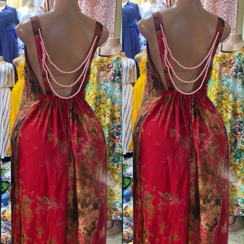 Women's Ushanga-Embellished Casual Dera Dress, Womenswear African Summer Style