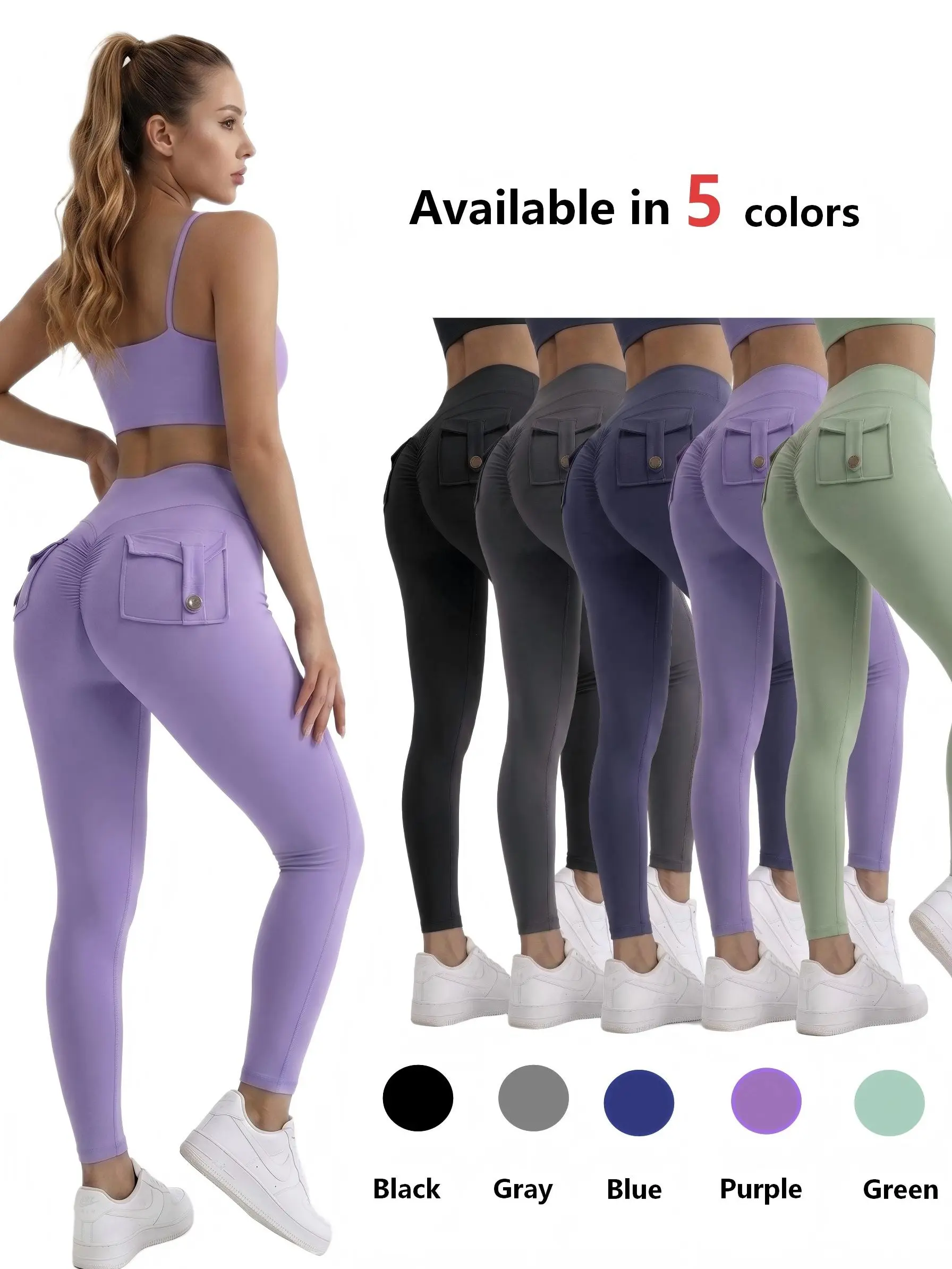 Women’s High Waisted Scrunch Butt Leggings, Tummy Control Yoga Pants, 4-Way Stretch Workout Leggings, Butt Lifting Fitness Pants for Gym, Running & Everyday Wear