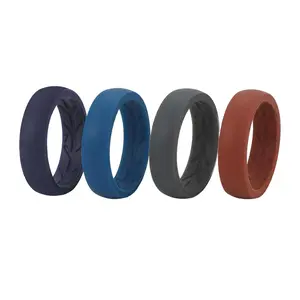 Women’s Silicone Wedding Band 4-Pack, Breathable Rubber Rings for Women, Stackable Silicone Promise Ring Set for Gym Workout Yoga Outdoor Daily Wear