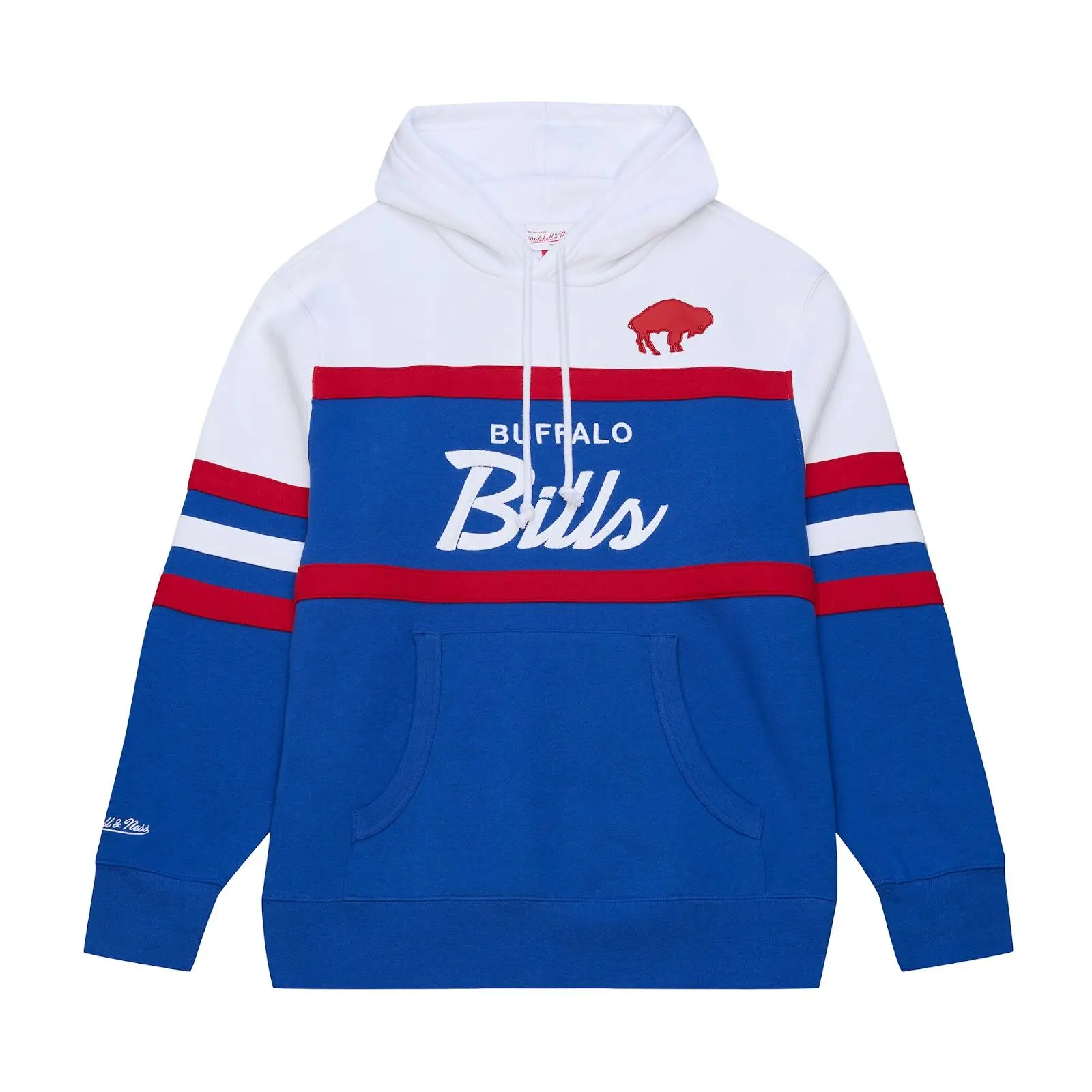 Buffalo Bills Royal Head Coach Hoodie NFL Throwback Sweatshirt Fleece Vintage Fan Gear Mitchell & Ness