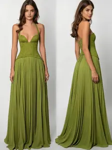 Women's Fashion Elegant Sexy Solid Color Dress, Sleeveless off Shoulder Backless Design, Comfortable Soft Fabric, Party Wedding Bridesmaid Gown