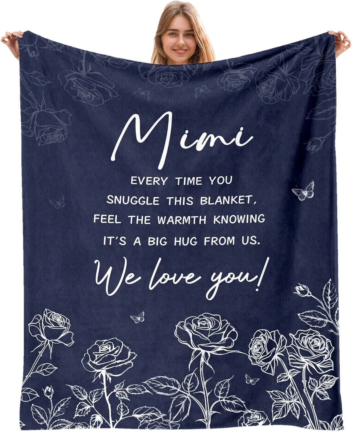 Mimi Gifts, Mimi Blanket, Gifts for Mimi Mothers Day, Mimi Gifts for Grandma from Grandkids Grandchildren, Mimi Flannel Throw Blankets