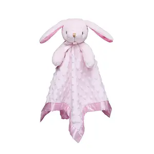 Loveys for Babies Bunny Security Blanket Baby Girl Gifts Newborn Soft Pink Lovie for Infant and Toddler Snuggle Toy Stuffed Animal, Pink 16 Inch