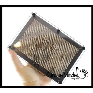 Large 7" x 5" Metal Rectangle Shape Pin Art Classic Fun Toy - 3D Clone Sculpture Impression Toy - Classic 80's Desk Fidget Toy