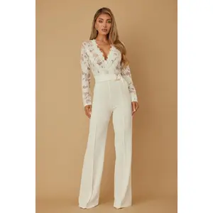 Lace Crochet Long Sleeve Jumpsuit