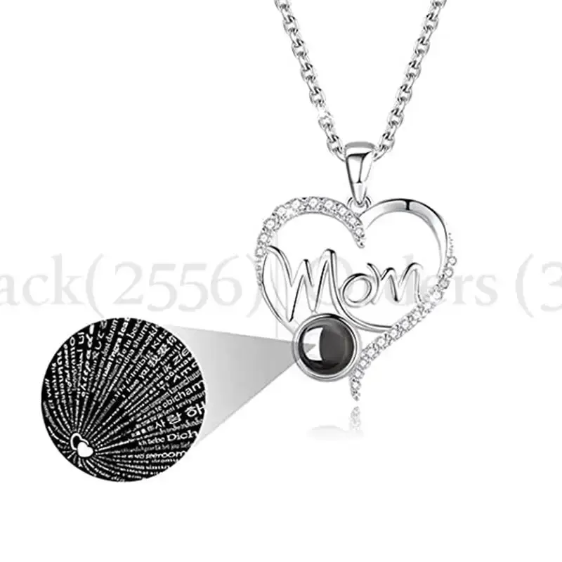 I Love You Mom Necklace In 100 Languages -Mothers Day Gifts For Mom Valentines Day Christmas Birthday Mom Gifts