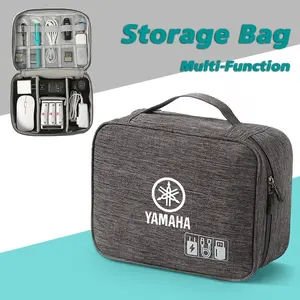 Motorcycle Car Logo Travel Cable, Digital Electronic Storage Bag, Compatible with Yamaha R1 R3 R25 Mt-09 Mt07 Fazer Fz6 Xj6 R15 Tmax Ys125 Xtz125