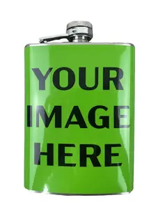 CUSTOMIZABLE "Your Image" 8oz Stainless Steel Flask