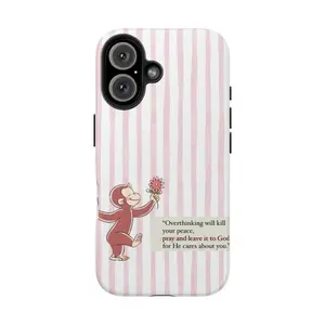 Cute Bible Verse Curious Monkey Phone Case for IP 17 16 15 14 13 12 11 Pro Max XR Xs, Do Everything in Love Phone Case