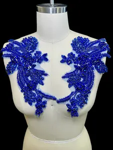 Gina Blue Pair Rhinestone Applique