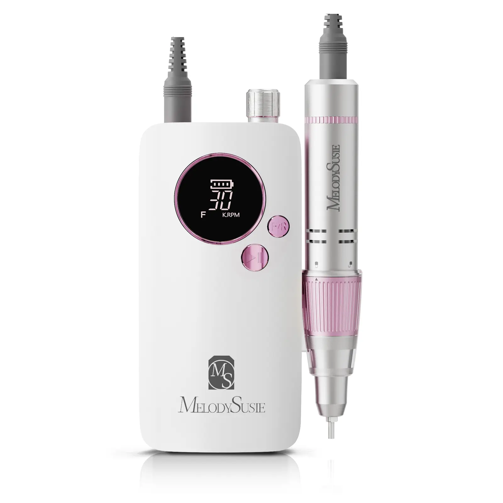 MelodySusie SC320F Portable Nail Drill 30000 RPM, Professional Rechargeable Electric Nail File, Cordless E File for Acrylic Nails Gel Polishing, Manicure Salon Home Use, White