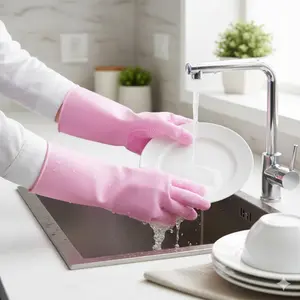 Reusable Cleaning Gloves with Anti-Slip Grip - Heat Resistant, Oil & Scratch Proof for Dishwashing & Household Chores - Durable Multipurpose Utility Gloves